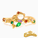 Anel Ajustável Princesa Encantados - Banhado a Ouro 18K