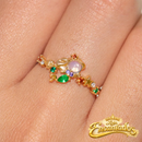 Anel Ajustável Princesa Encantados - Banhado a Ouro 18K